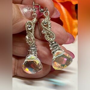 Ornate silver and high shine top quality Swarovski